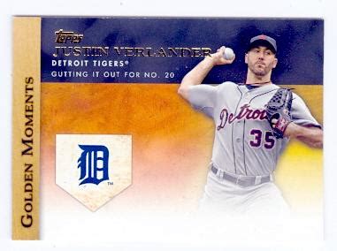 Justin Verlander Baseball Card Detroit Tigers Topps Golden