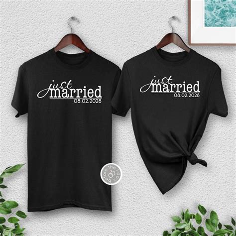 Couple Shirts Just Married Honeymoon Fun Stuff Wedding Gifts Weddings Couples Party Projects