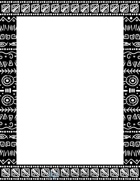Printable Black And White African Page Border