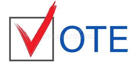 Election Vote Tick Isolated Presidential Campaign Symbol Red Check