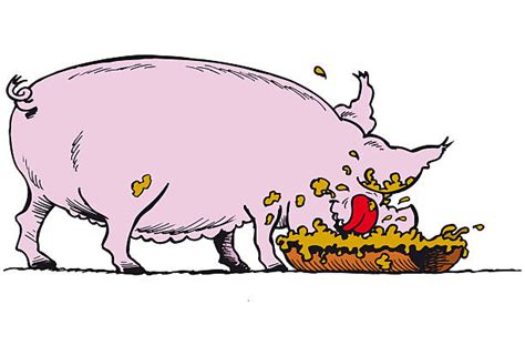 Royalty Free Pig Eating Clip Art Vector Images And Illustrations Istock