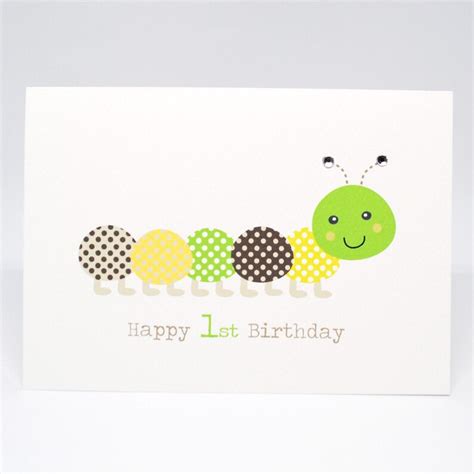 1st Birthday Card Boy Caterpillar Card Cards For Boys First Etsy Uk