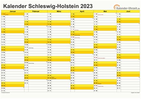 Feiertage 2023 Schleswig Holstein Kalender