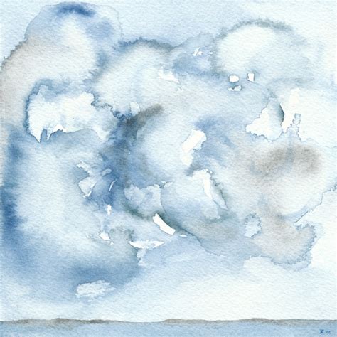 Cumulus Clouds Watercolor Painting By Renée Anne Bouffard Mcmanus