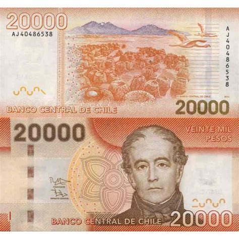 Banknote Chile Collection Pk N° 165 20000 Pesos La Maison Du