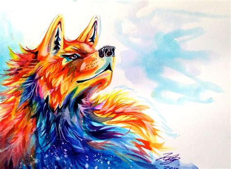 Fire Wolf By Lucky978 On Deviantart Wolf Illustration Animal Art Art
