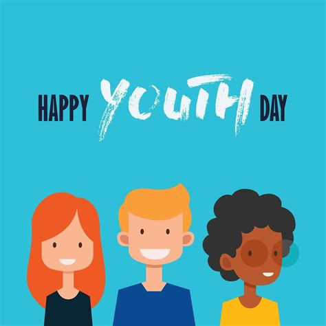 Happy Youth Day Poster With Teens 1240491 Vector Art At Vecteezy
