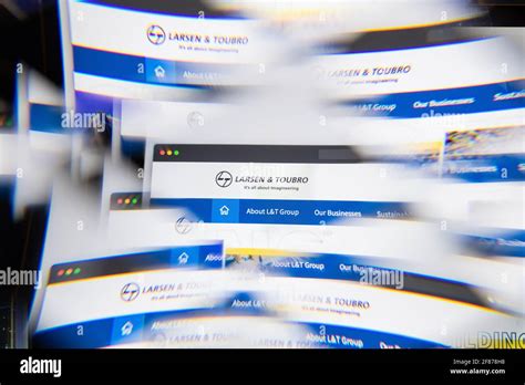 Milan Italy APRIL Larsen And Toubro Logo On Laptop Screen Seen Through An Optical