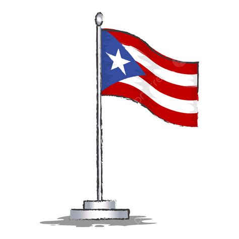 Puerto Rico Flag Vector Illustration Puerto Rico Flag Symbol Puerto