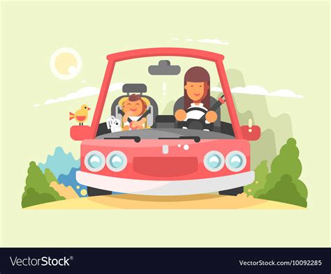 Safe Driving In Car Royalty Free Vector Image Vectorstock