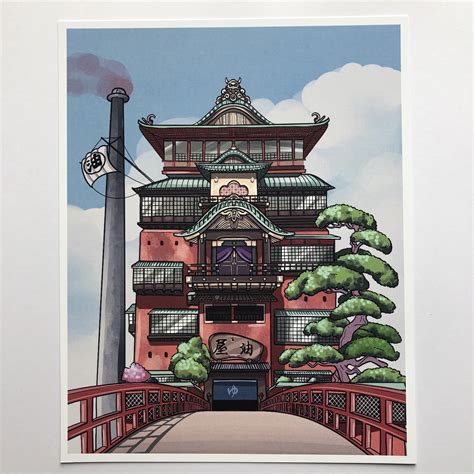 Studio Ghibli Art Print Spirited Away Bath House Etsy