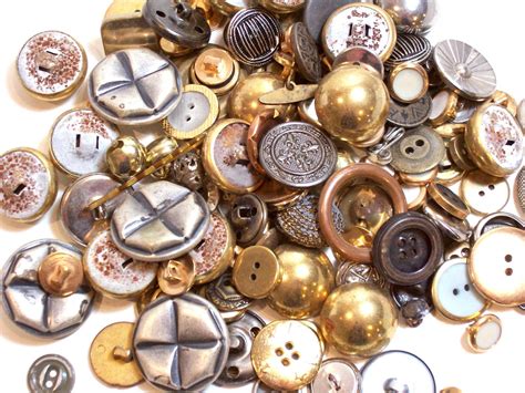 Metal Buttons Vintage Metal Mixed Buttons X 12 Pound Button Etsy