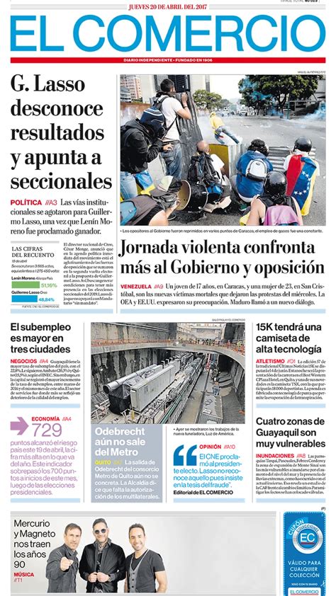 El Comercio Ecuador Jueves 20 De Abril De 2017 Infobae