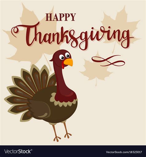 Thanksgiving Funny Turkey Background Happy Vector Image