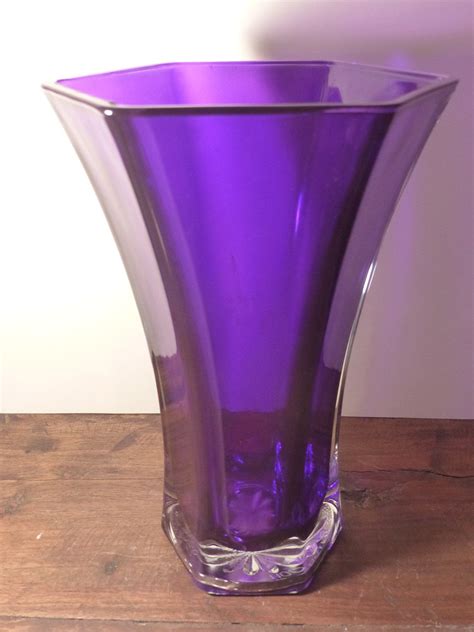 Hoosier Glass Vase Hoozier Purple Glass Vase Vintage Hoosier Lavender Vase Vintage Art