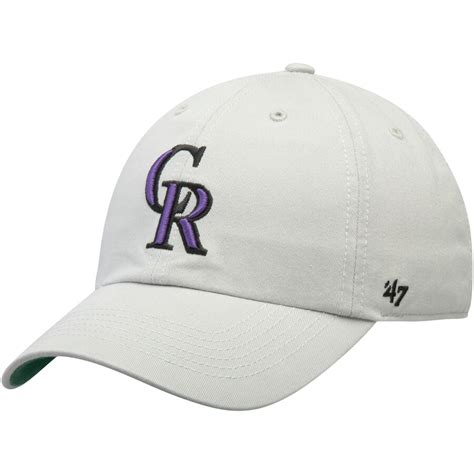 Colorado Rockies 47 Primary Logo Franchise Fitted Hat Gray