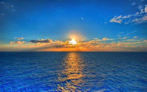 Sunset On Blue Sea Water Wallpapers 2560x1600 927239