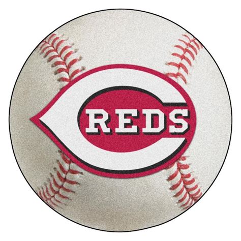 Fanmats Cincinnati Reds 2 Ft X 2 Ft Photorealistic Baseball Nylon Round