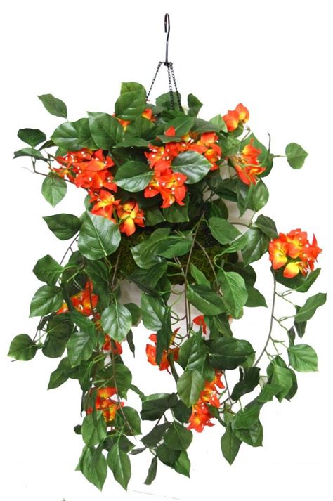 Send artificial flowers online as a gift to your friends and family and mesmerize them.</p> 45 cm tall Bougainvillea Hanging Basket Decorative ...