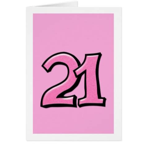 Silly Number 21 Pink Card Zazzle