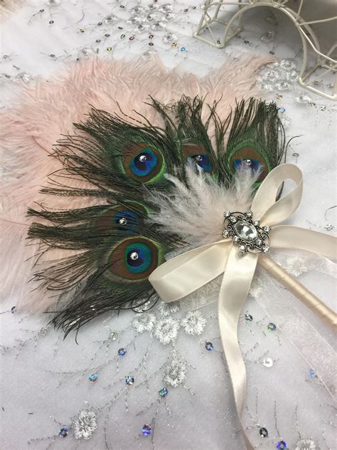 Ostrich And Peacock Feather Fan Bouquet In Your Choice Of Etsy