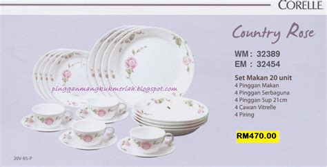 Set pinggan mangkuk online (spmon9). Koleksi Country Rose | KEDAI PINGGAN MANGKUK