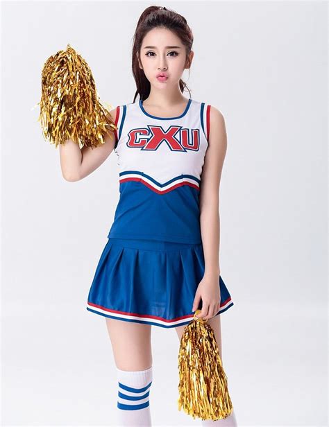 Feminino Sexy High School Cheerleader Traje Girl Sportswear Aeróbica Dança Cheer Girls Ds