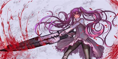 Pink Hair Weapon Akame Ga Kill Anime Mine Akame Ga Kill Petals