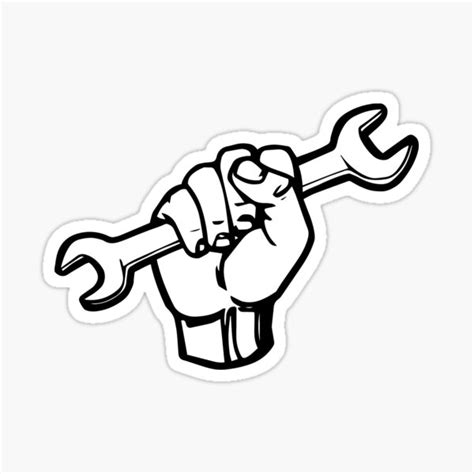 Fist With Wrench Diy Mechanic Maker Sticker For Sale By Tldeutsch Redbubble