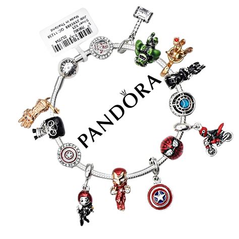 Pandora Bracelet With Marvel Spiderman Avengers Charms Etsy