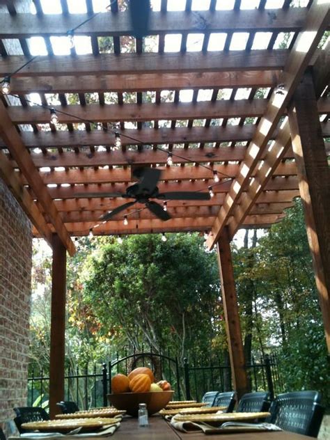 Outdoor ceiling fans are a variety of fans that are especially designed for installation and use in if you are looking to stylize your farmhouse or perhaps a tuscan inspired pergola, a rustic fixture will this outdoor ceiling fan is very easy to install and operate on a daily basis. Pergola and fan over part of dock? www.WesternPatioCompany ...