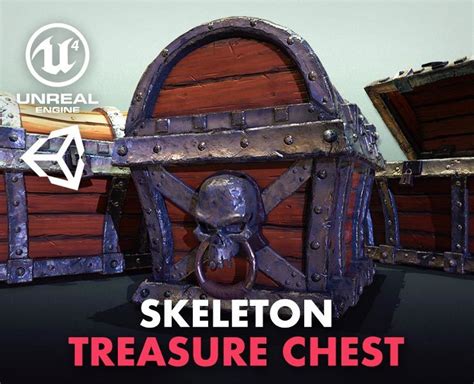 Skeleton Treasure Chest Game Ready Flippednormals