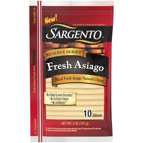 Sargento Reserve Series Fresh Asiago Cheese Slices 10 Ct 5 Oz