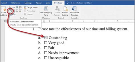 Check Box In Word Insert A Check Box In Microsoft Word 2010
