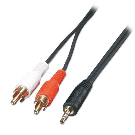 20m Premium Audio Cable 35mm Stereo Jack Male To 2 X Phono Male