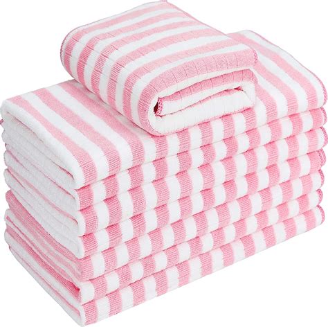 Gryeer 8 Pack Microfibre Tea Towels Super Absorbent Soft And Thick