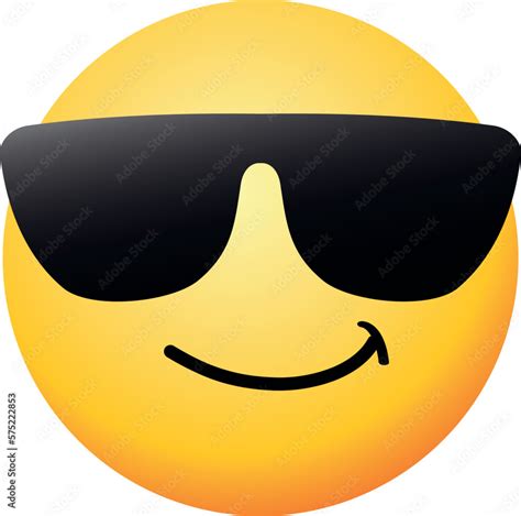 Vektorová Grafika „high Quality Emoticon With Sunglasses Emoji Vector