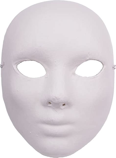Female Plain Blank Anonymous Matte Paper Mache Face Mask White One