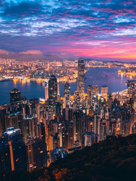 Hong Kong Wallpaper 4k Cityscape Night City Lights Metropolitan