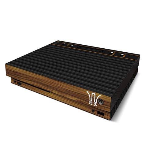 Microsoft Xbox One X Skin Wooden Gaming System By Retro Decalgirl