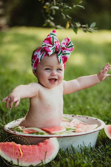 Watermelon Bath Fruit Bath 6 Months Summer Baby Pictures 6 Month