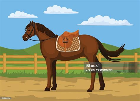 Horse Ranch Cartoon Vector Illustration Stock Illustration Download