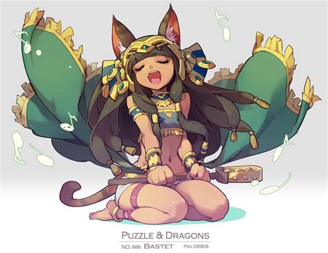 Artstation Puzzle And Dragons Bastet Skyfire Huohuo Moe Anime