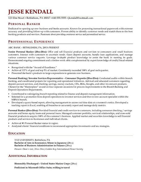 Bank branches need tellers to assist customers with routine this innovation has given rise to the practice of resume optimization, in which resumes and cvs are. Personal Banker Resume Example - Personal Banker Resume ...