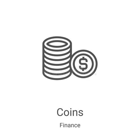 Coins Icon Vector From Finance Collection Thin Line Coins Outline Icon