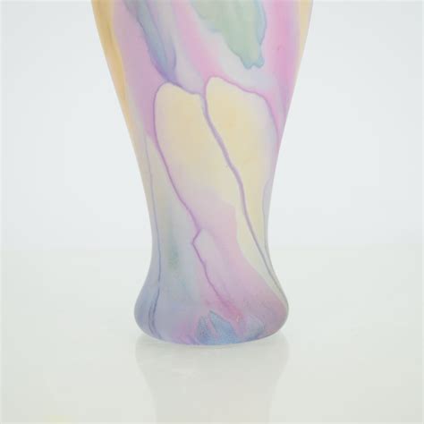 Hand Painted Rueven Glass Vase By Nouveau Art Glass Co Ebth