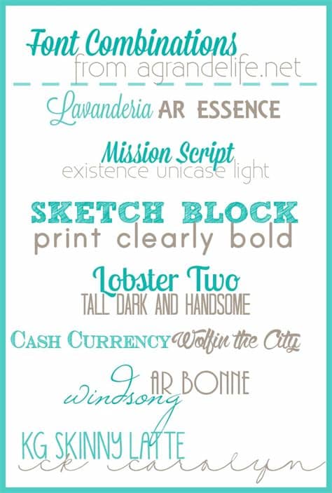You should use this style sparingly. Free Font Combinations - A Grande Life