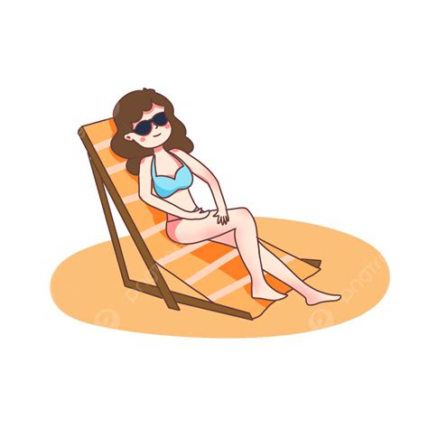 Bikini Schönheit Liegt In Der Sonne Auf Dem Strandstuhl Schönheit