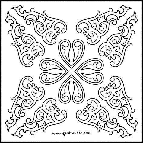 Mewarnai gambar motif batik atau ornament ukir kayu. Batik Ornament - Contoh Gambar Mewarnai