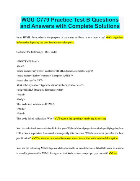 Wgu C779 Practice Test B Questions And Answers With Complete Solutions